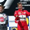 F1 Poster Michael Schumacher op het podium met Jenson Button 2004